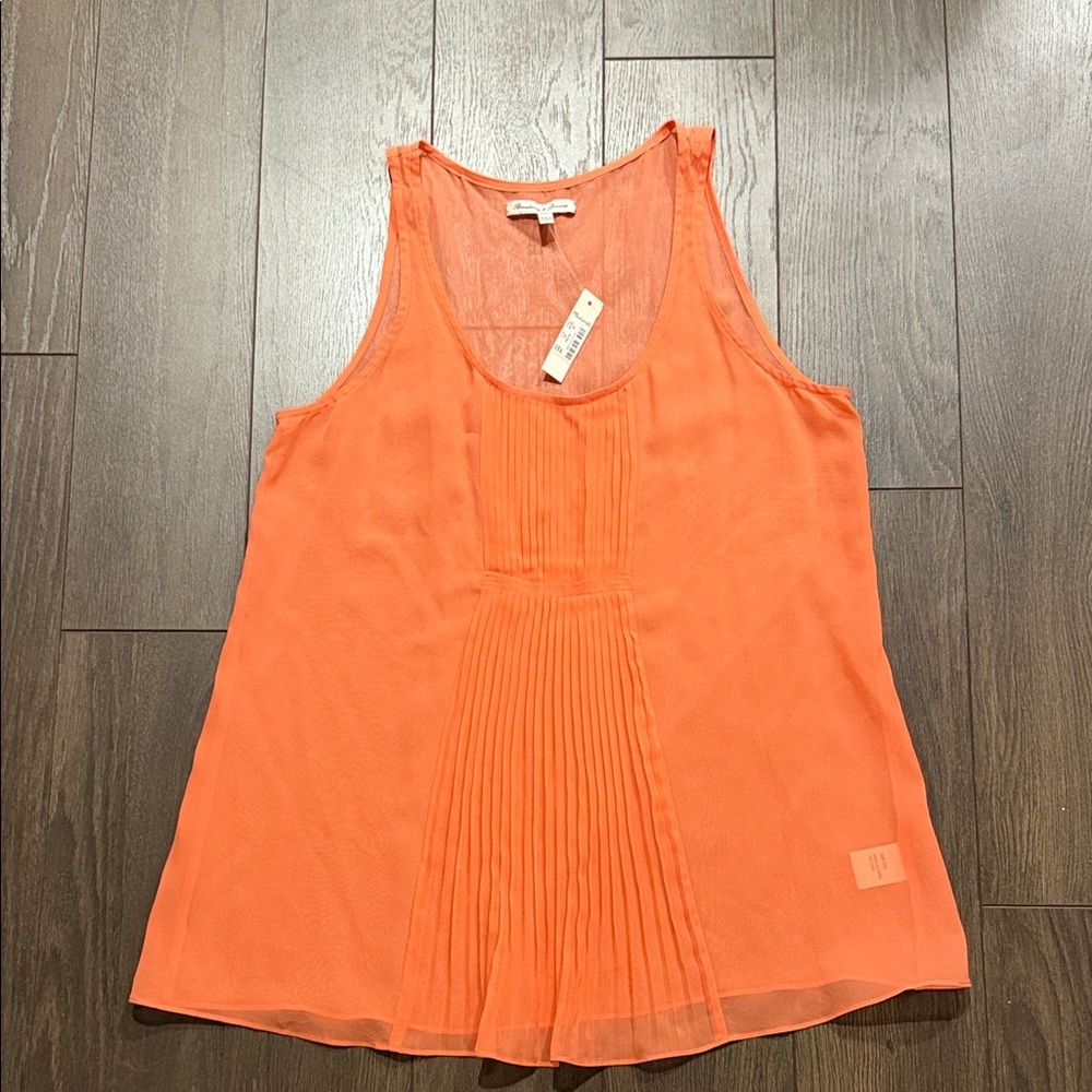 Madewell coral silk top XS BNWT